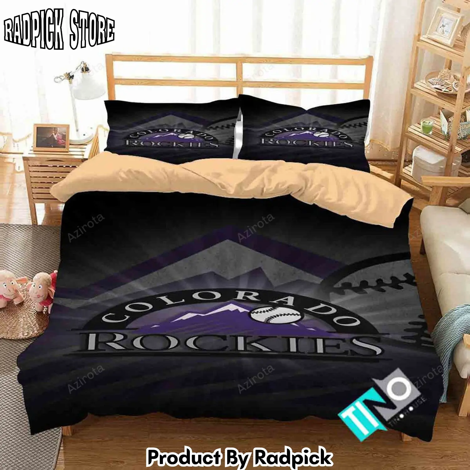Radpick v6 colorado rockies logo 3printed bedding set duvet cover pillow rp327550